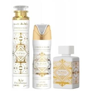 Lattafa Badee Al Oud Honor and GIory - EDP 100 ml + Perfumed Spray 200 ml +Room Freshener