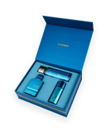 Al Haramain Amber Oud Aqua Dubai gift set (EXP 75 ml + EXP 30 ml + body mist 250 ml)