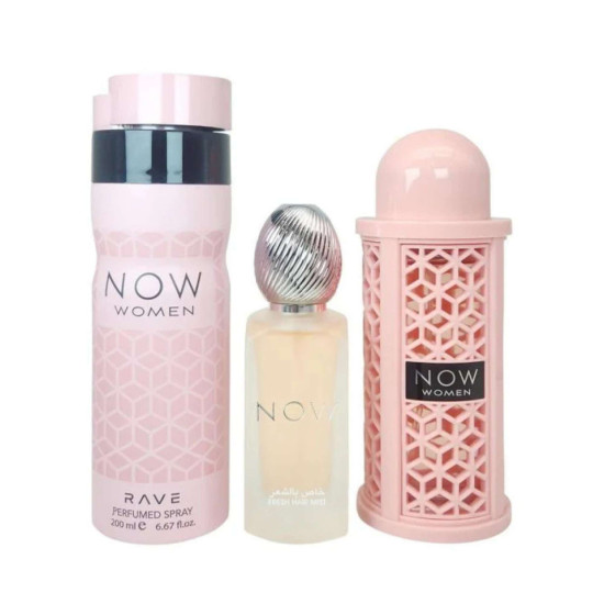 Lattafa Rave Now Women gift set - EDP 100 ml +Hair Mist 50 ml + Perfumed Spray 200 m Lattafa Rave Now Women gift set - EDP 100 ml +Hair Mist 50 ml + Perfumed Spray 200 m