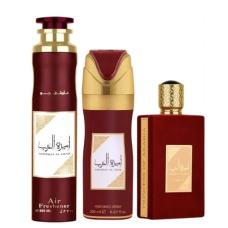 Asdaaf Ameerat Al Arab gift set - EDP 100 ml + Perfumed Spray 200 ml +Room Freshener 300 ml